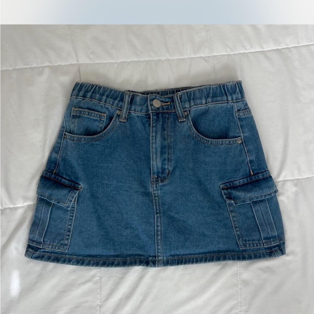 Zara Blue Cargo Mini Skirt Casual